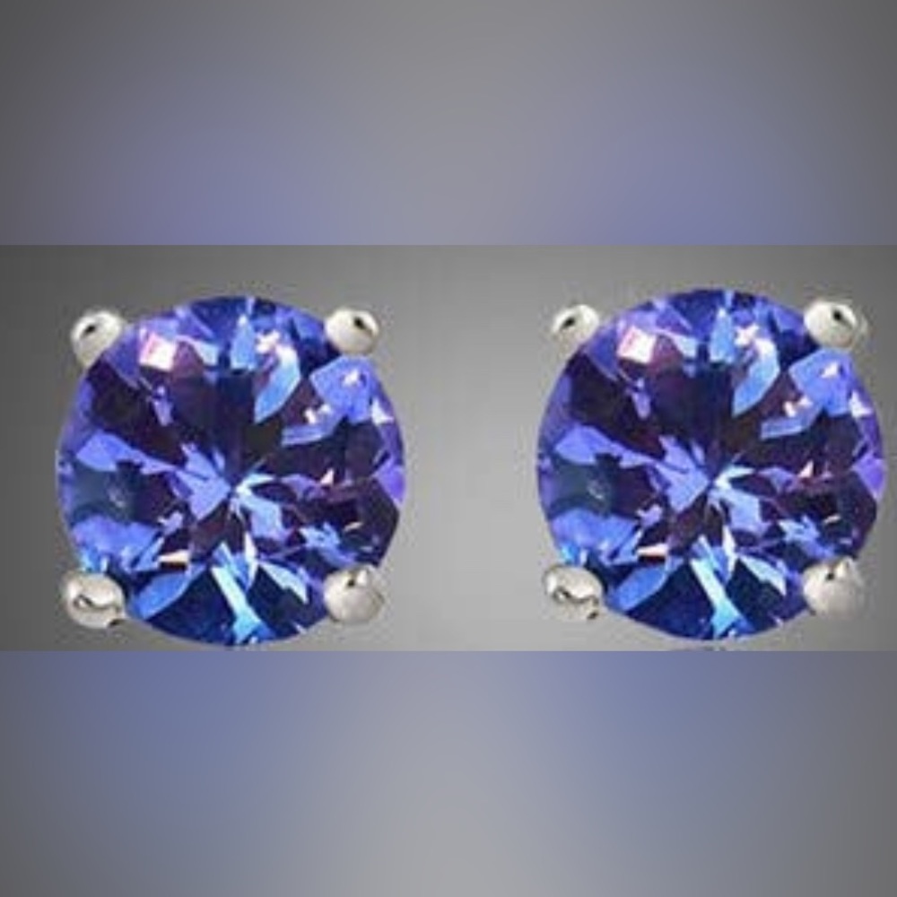 Genuine Tanzanite Stud Earrings